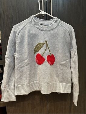 Abercrombie & Fitch Light Blue Cherry Crewneck Sweater